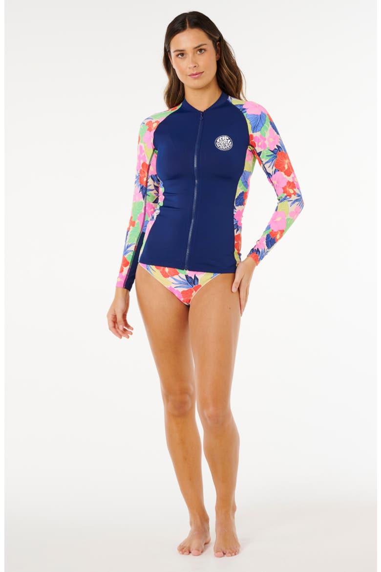 Party Wave Long Sleeve UPF Rashguard, Alternate, color, BLUE MULTI
