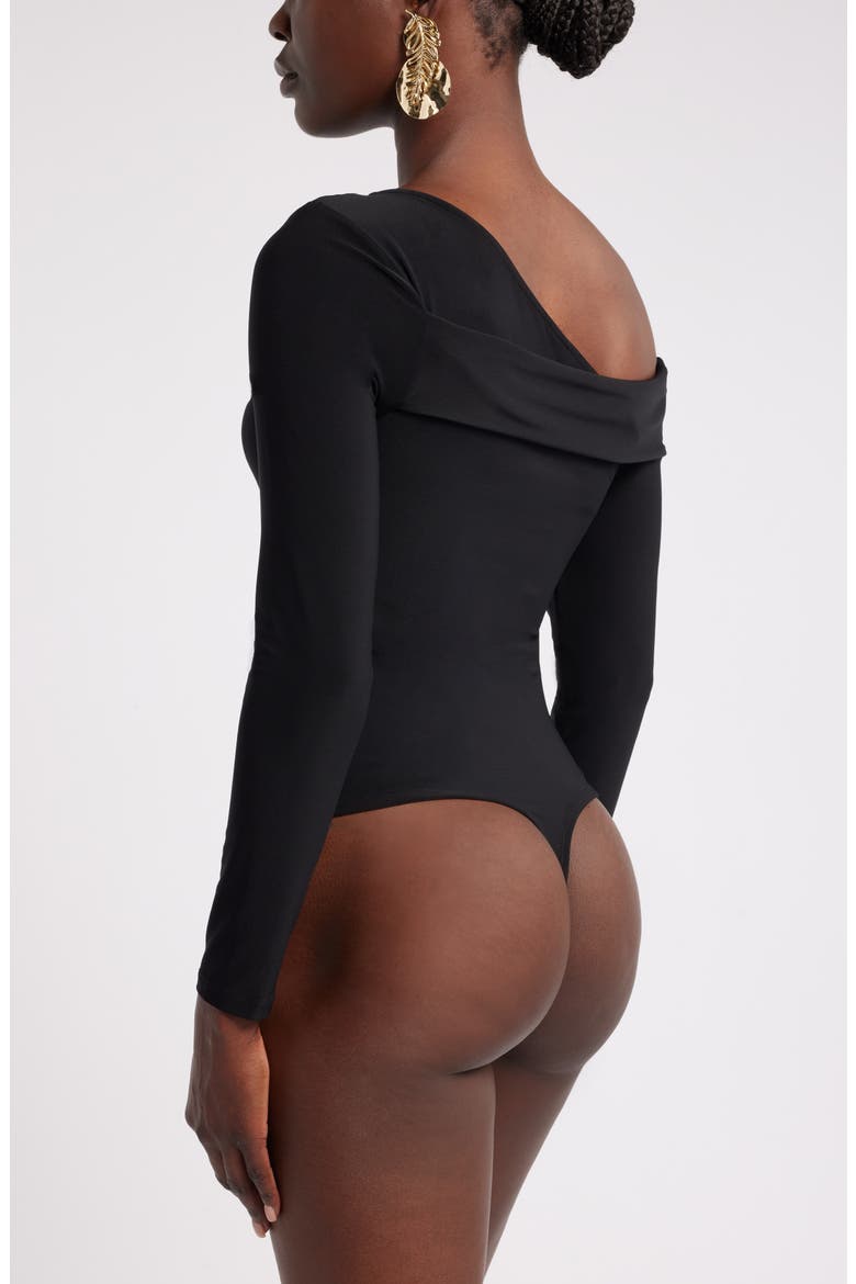 Megan Renee Off the Shoulder Bodysuit, Alternate, color, BLACK