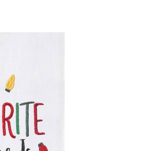 C & F Home C&f Home Holiday Themed "my Favorite Color Is Christmas Lights" Sentiment Featuring Bulb Lights Flou In White