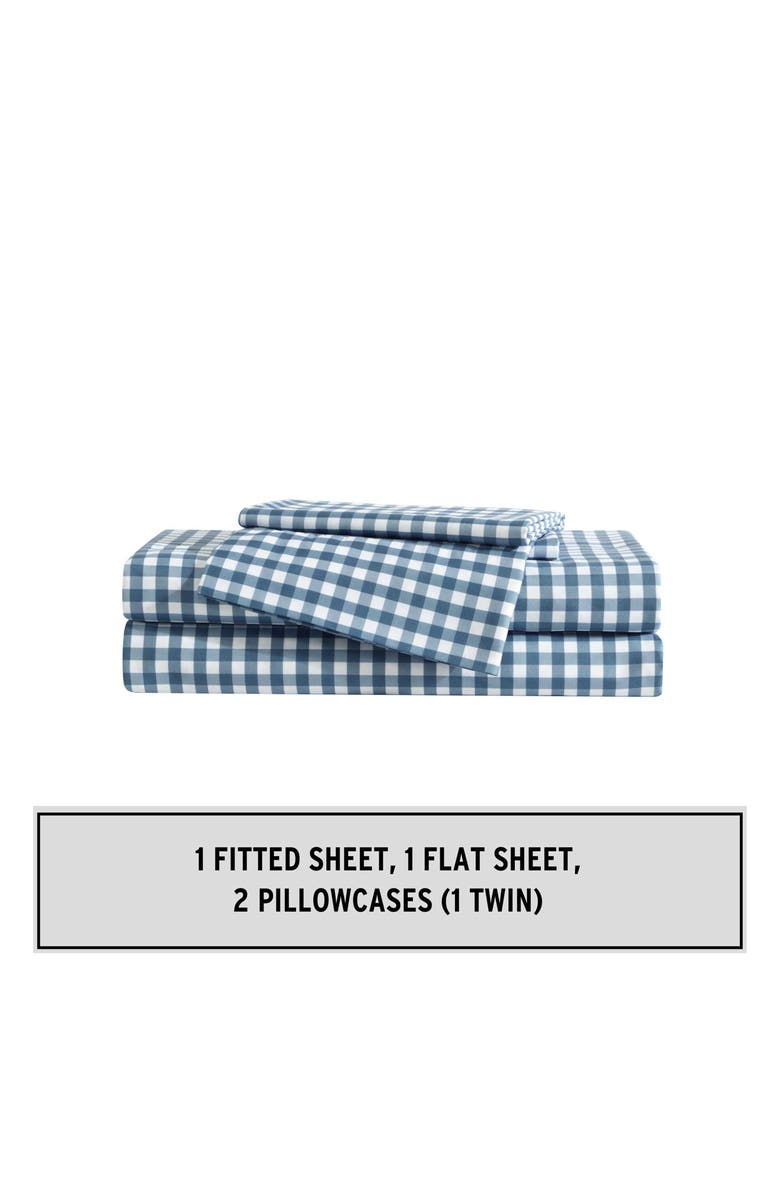 Eddie Bauer Preston Check Twin X-Long Sheet Set, Alternate, color, Dark Blue