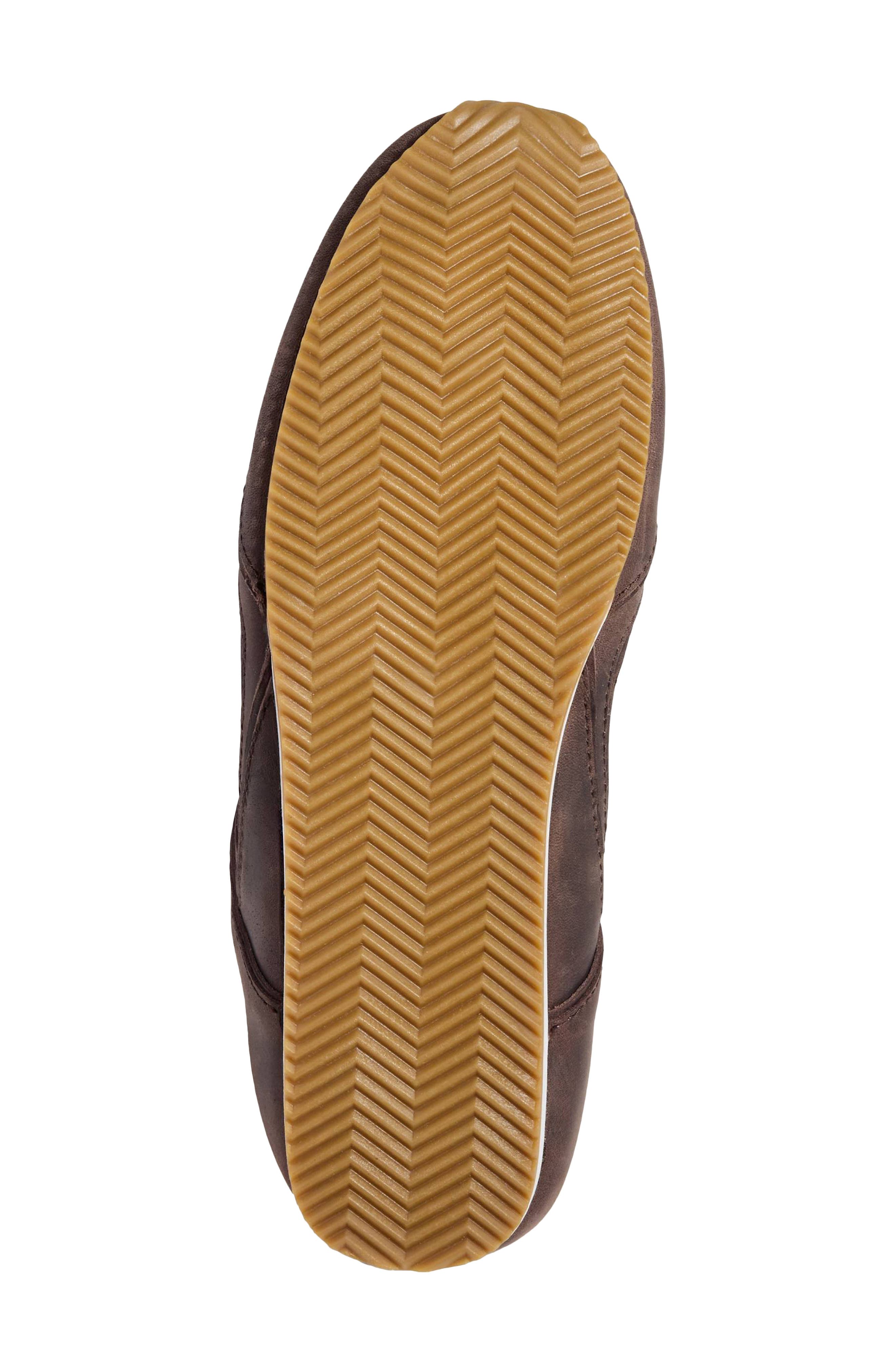 Uptown Slide Sneaker with Faux Fur Trim, Alternate, color, BROWN