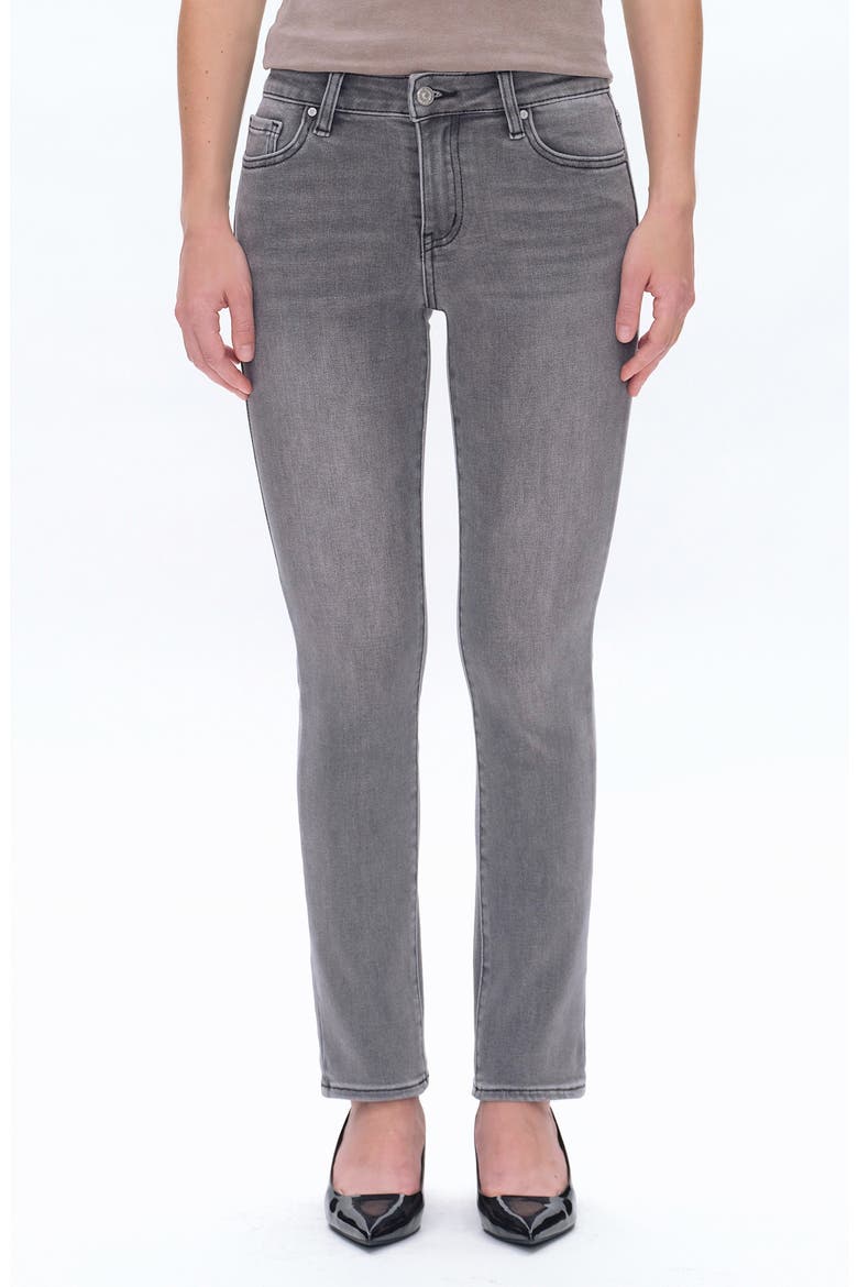 Emily High Waist Slim Straight Leg Jeans, Main, color, STONE GREY