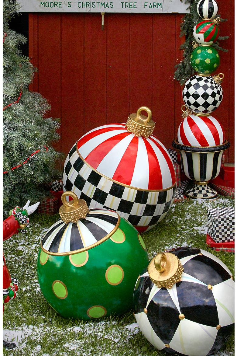 Jolly Stripe Outdoor Ornament, Alternate, color, RED