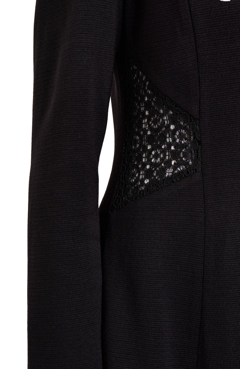 Misook Lace Accent Tailored Knit Blazer, Alternate, color, 