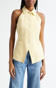 Veronica Beard Orlinda Linen Blend Vest
