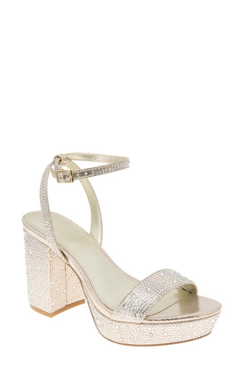 Pristal Rhinestone Platform Sandal (Women)