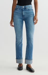 DL1961 Halle Straight High Waist Instasculpt™ Cuff Jeans