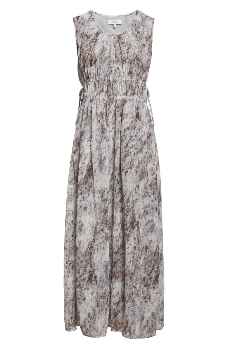 Lafayette 148 New York Speckled Glaze Print Sleeveless Georgette Maxi Dress, Alternate, color, Brown/ Pearl Multi