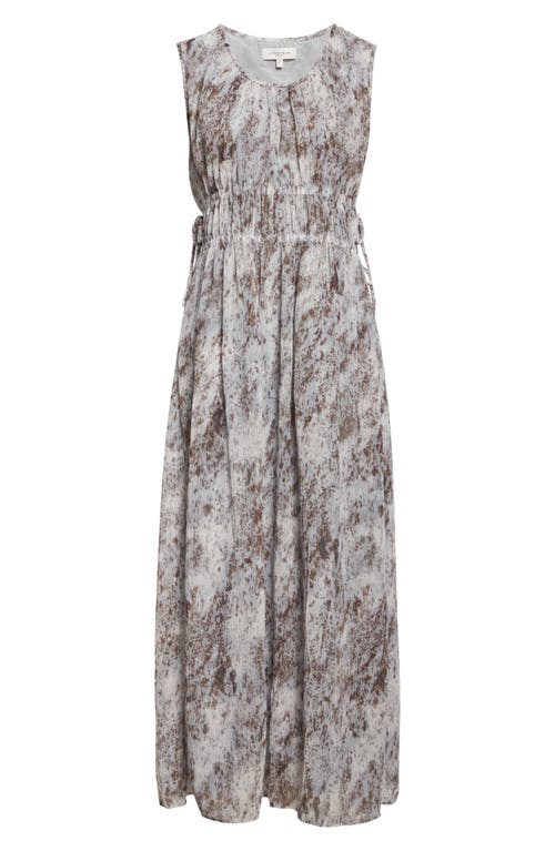 Lafayette 148 New York Speckled Glaze Print Sleeveless Georgette Maxi Dress In Gray
