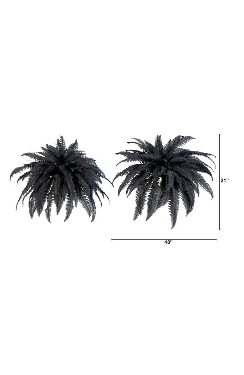 NEARLY NATURAL 48-in Artificial Halloween Black Boston Fern - Set of 2, Alternate, color, Black