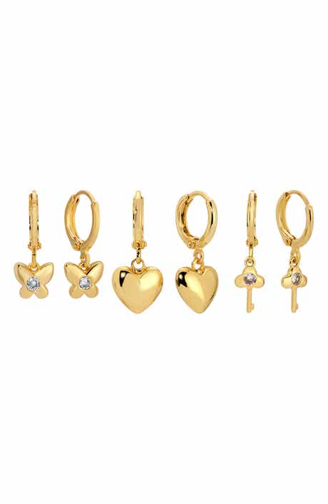 EYE CANDY LOS ANGELES Set of 3 Assorted Drop Huggie Hoop Earrings