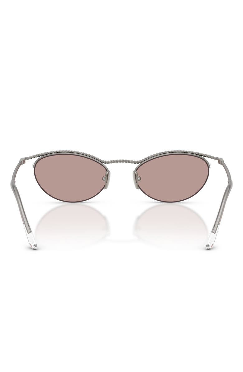 AX Armani Exchange 50mm Semi Rimless Butterfly Sunglasses, Alternate, color, Shiny Gunmetal / Purple Brown