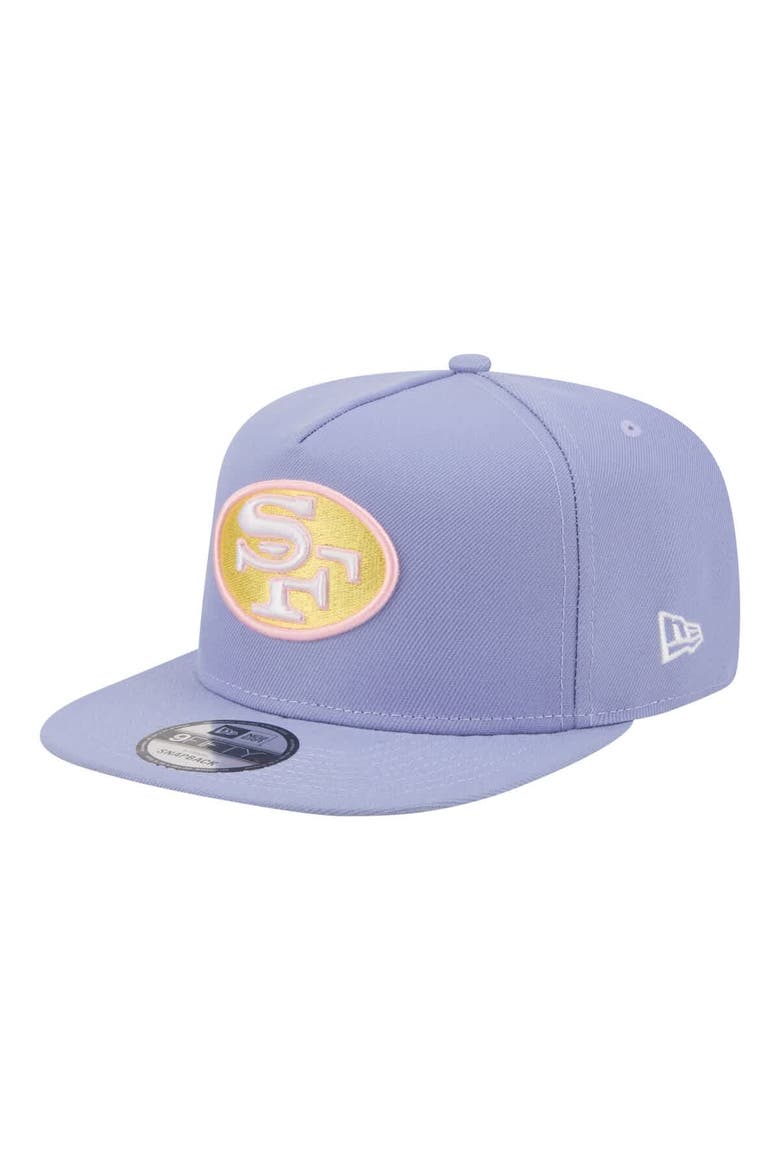Men's New Era  Lavender San Francisco 49ers Bloom A-Frame 9FIFTY Snapback Hat, Alternate, color, Lavender