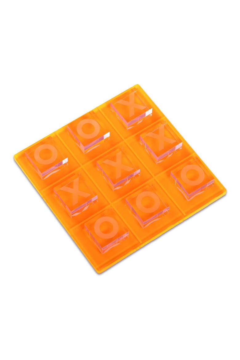 Vince Acrylic Tic-Tac-Toe Set, Main, color, ORANGE