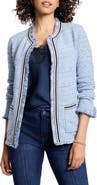NIC+ZOE Indigo Fringe Accent Knit Jacket