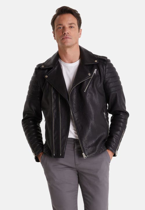 Furniq Uk Quentin Leather Jacket In Black