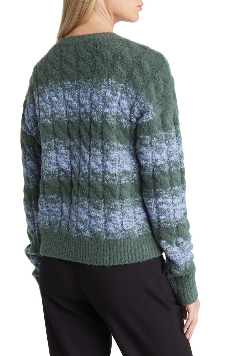 Open Edit Stripe Cable Sweater, Alternate, color, 