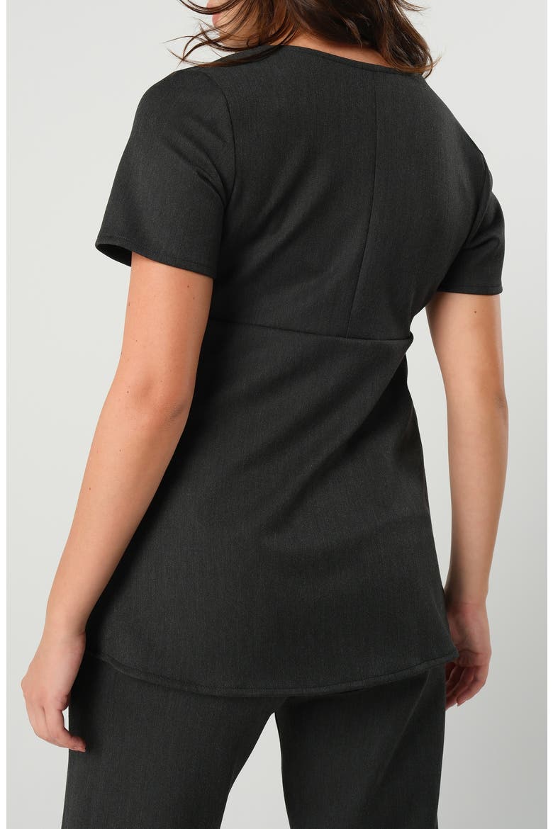 Box Pleat Maternity/Nursing Top, Alternate, color, DARK GREY