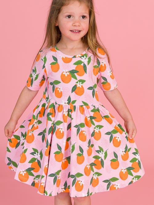 Rufflebutts Knit Short Sleeve Twirl Dress In Pink