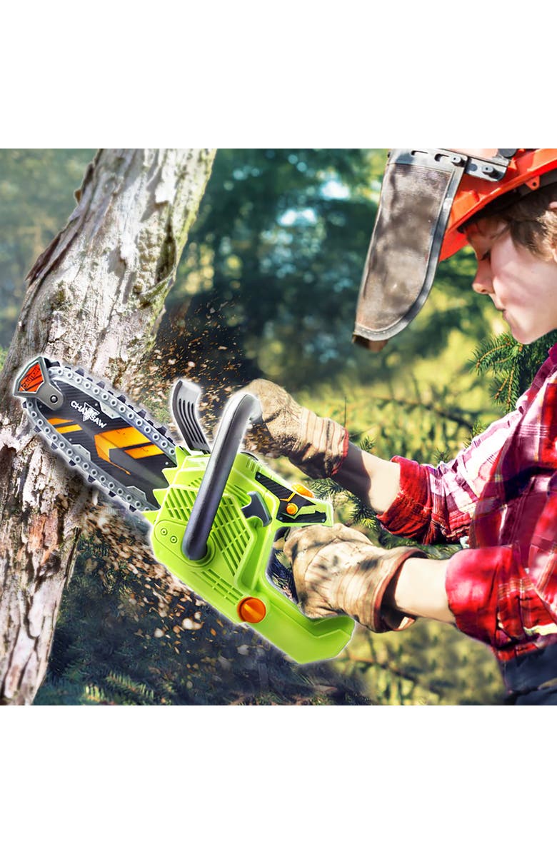 Lanard Tuff Tools Clean Cut Chainsaw Kids Sounds & Action Toy, Alternate, color, Multicolored