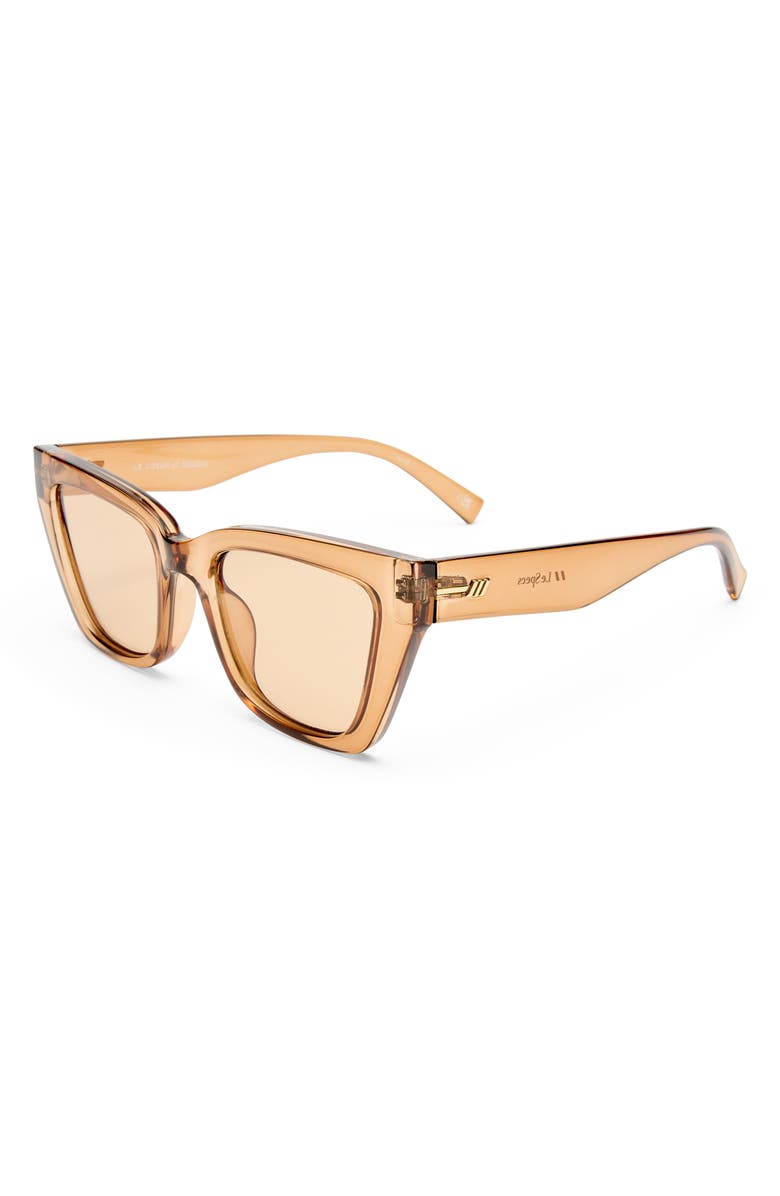 Le Specs Le Coeur 53mm Cat Eye Sunglasses, Alternate, color, Barley / Latte Tint
