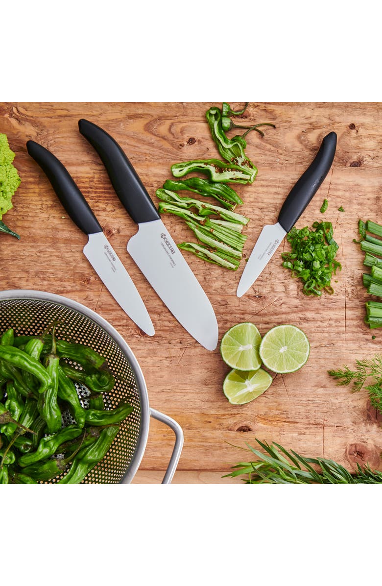 Kyocera Advanced Ceramics 3 Piece Revolution Series Knife Set, Alternate, color, Black