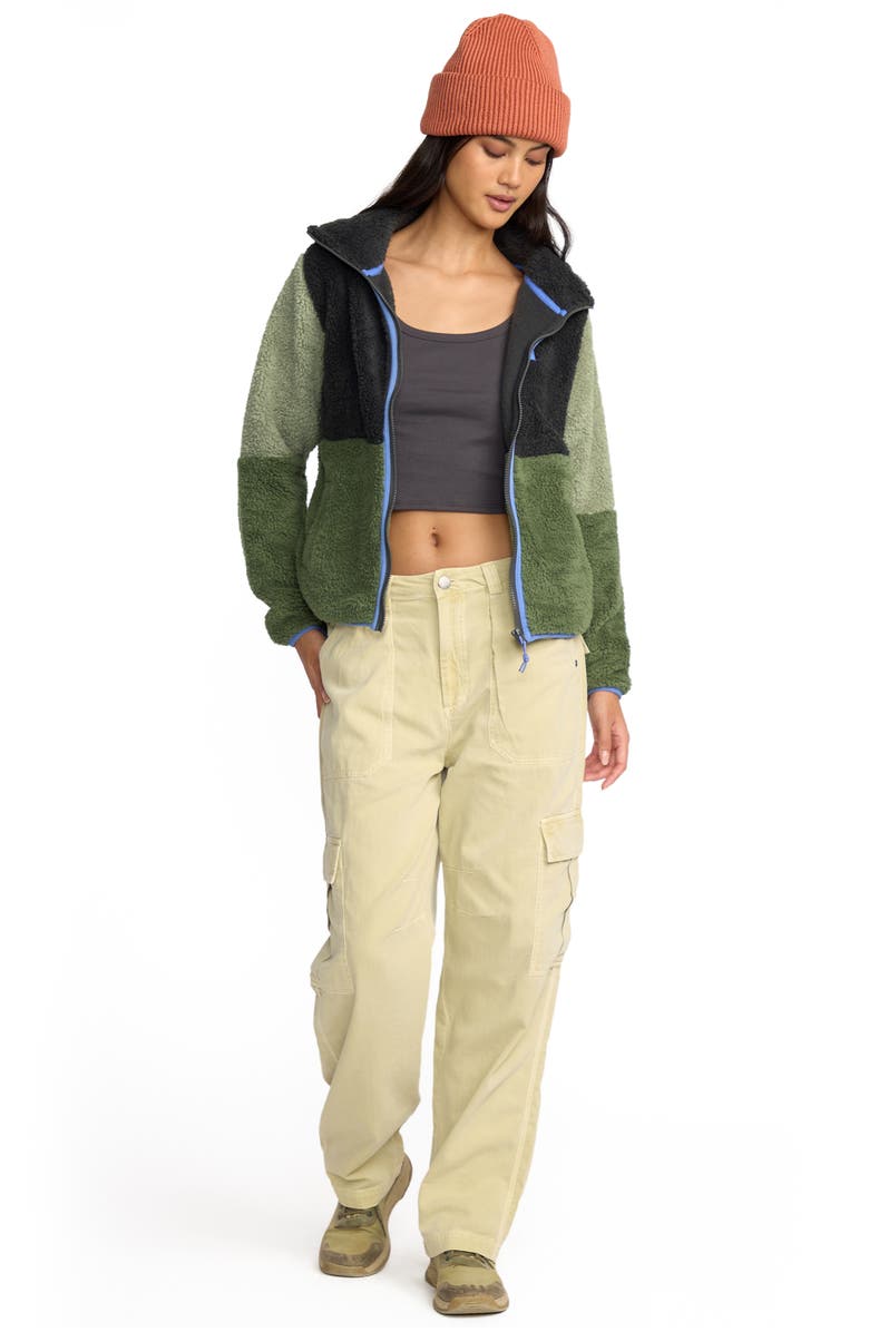 Billabong Switchback Zip High Pile Fleece Jacket, Alternate, color, Hunter