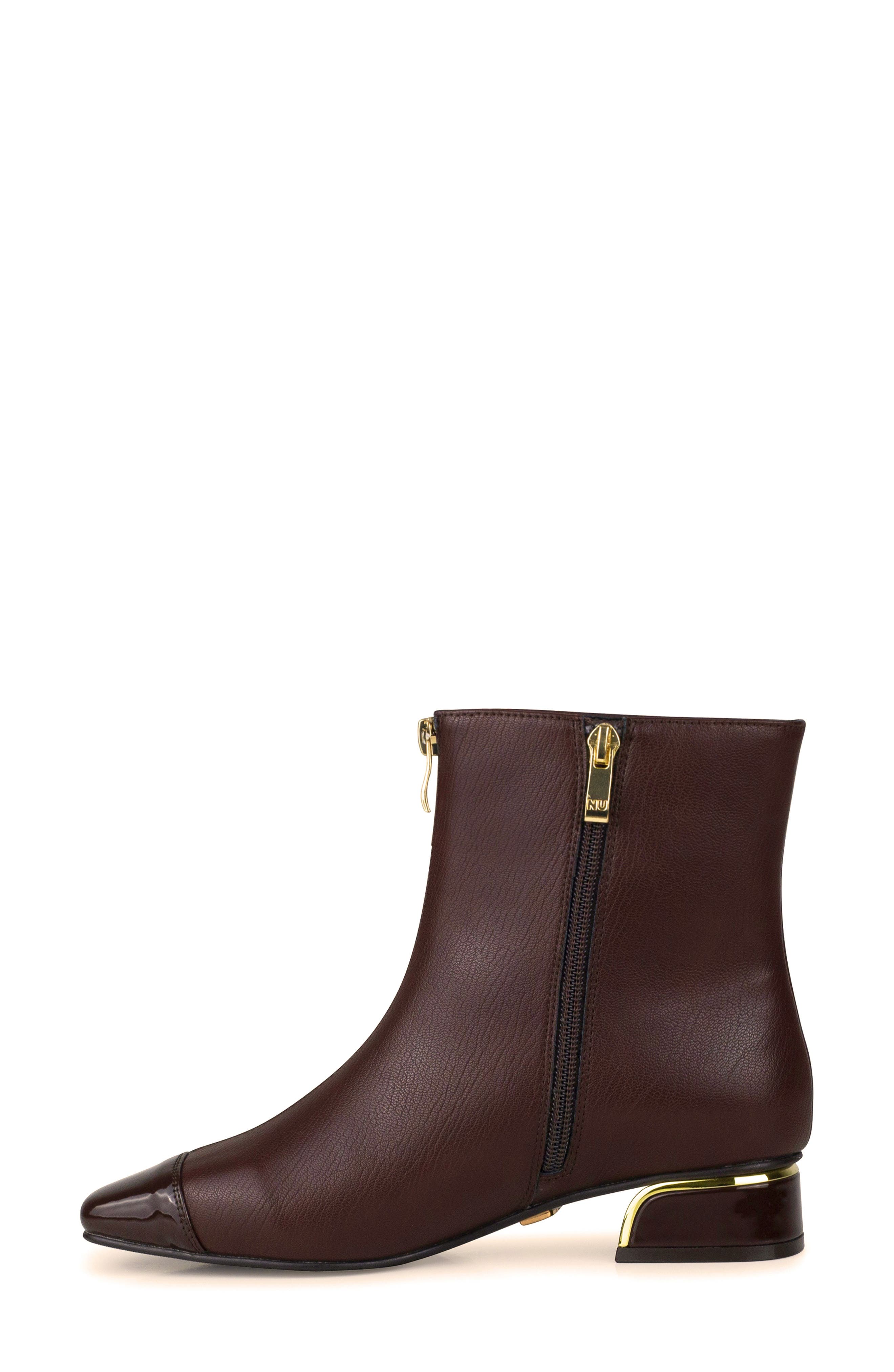 NINETY UNION Elite Zip Block Heel Bootie, Alternate, color, Brown