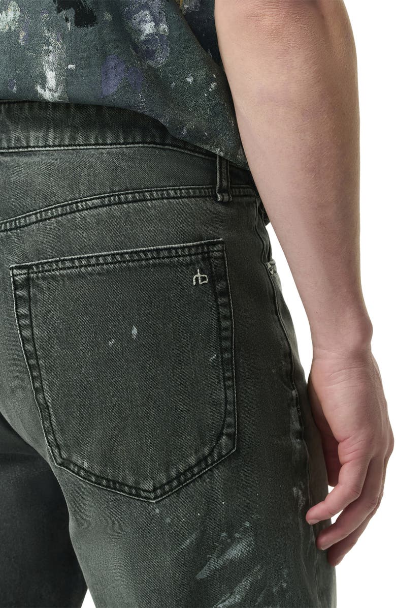 rag & bone Fit 4 Authentic Paint Splatter Rigid Straight Leg Jeans, Alternate, color, Painted Charcoal