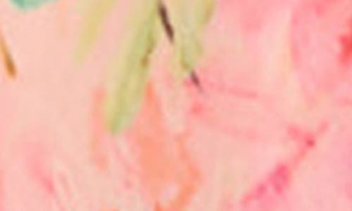 Liv Foster Brooke Strapless Floral-print Chiffon Gown In Coral Multi