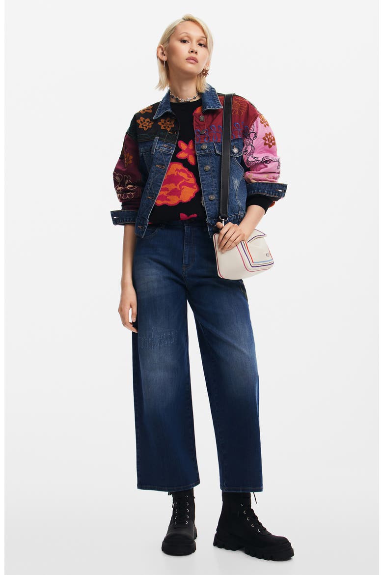 Madrid Patchwork Denim Jacket, Alternate, color, BLUE