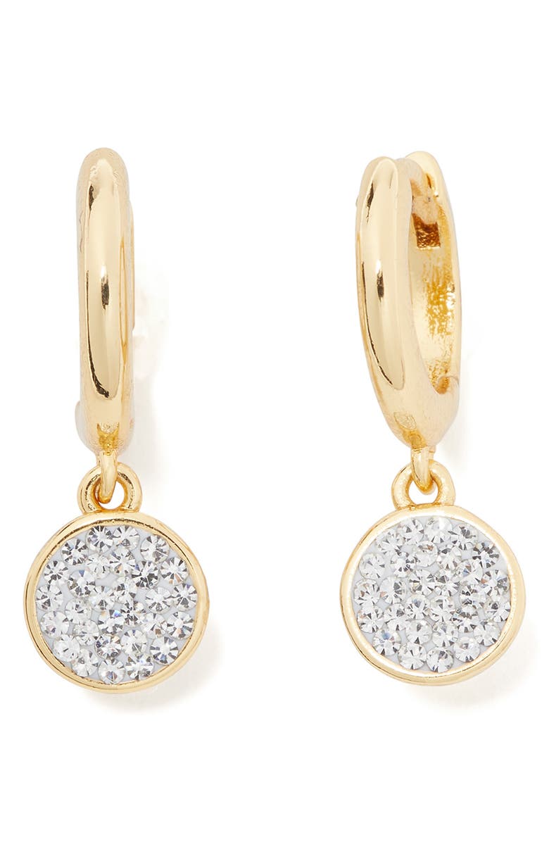 Kate Spade New York clay pavé disc huggie hoop earrings, Main, color, 