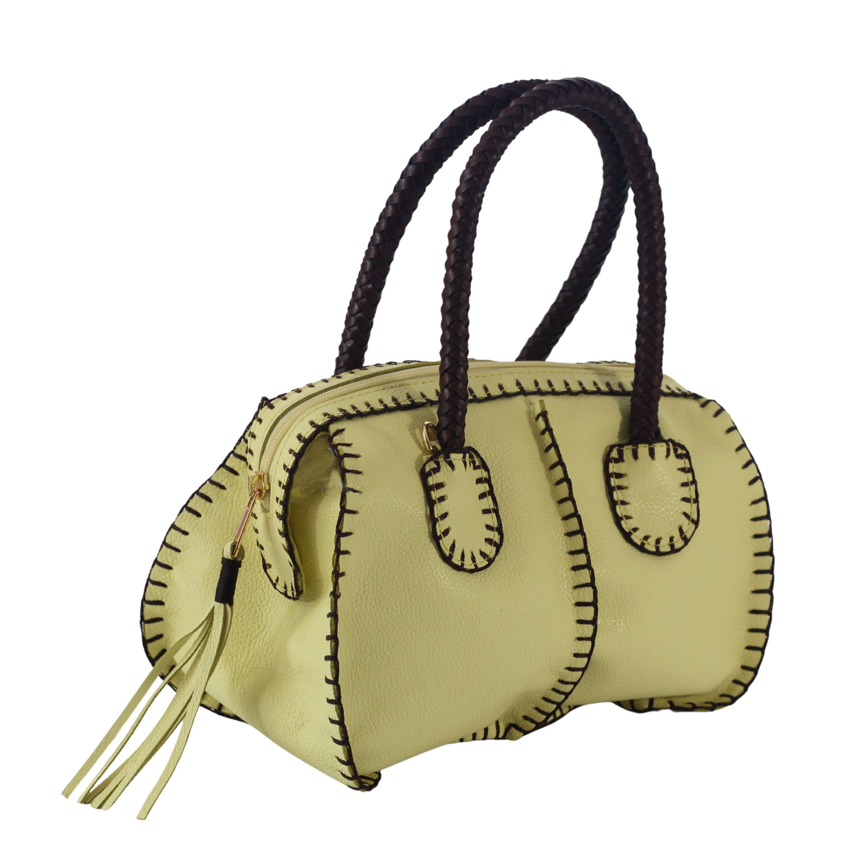Mini Barrel Leather Bag, Alternate, color, Lemon