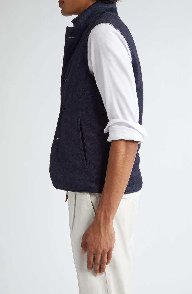 Eleventy Reversible Silk & Cashmere Vest, Alternate, color, Blue Sand