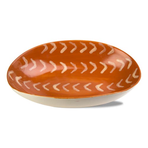 Tag Endls Large Summer Decor Serving Bowl Burnt Sienna Ceramic In Orange