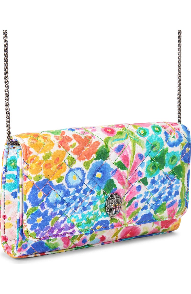 Kurt Geiger London Floral Couture Extra Mini Kensington Quilted Leather Crossbody Bag, Alternate, color,