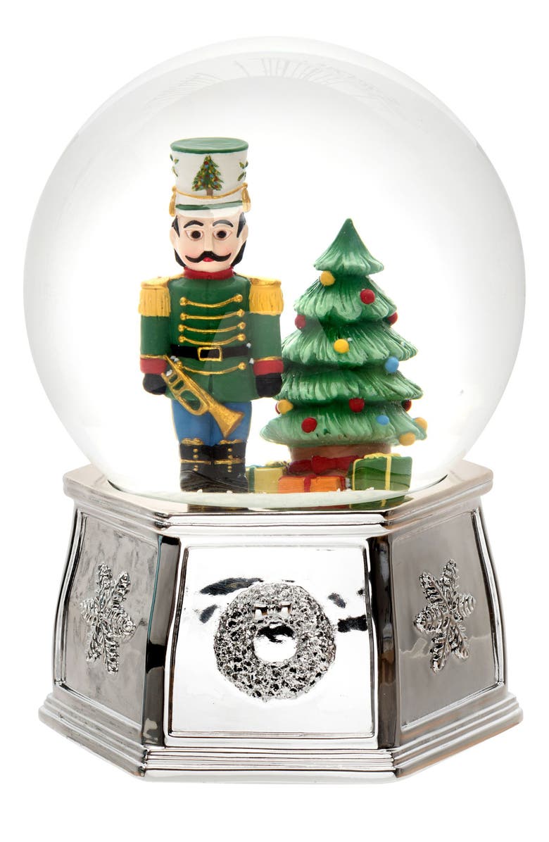 Spode Christmas Tree & Nutcracker Snow Globe, Alternate, color,