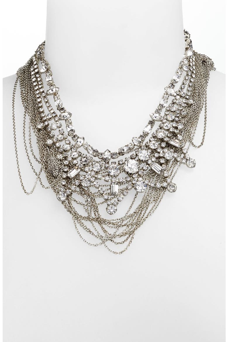 'Fettered Faux White' Necklace, Main, color, SILVER