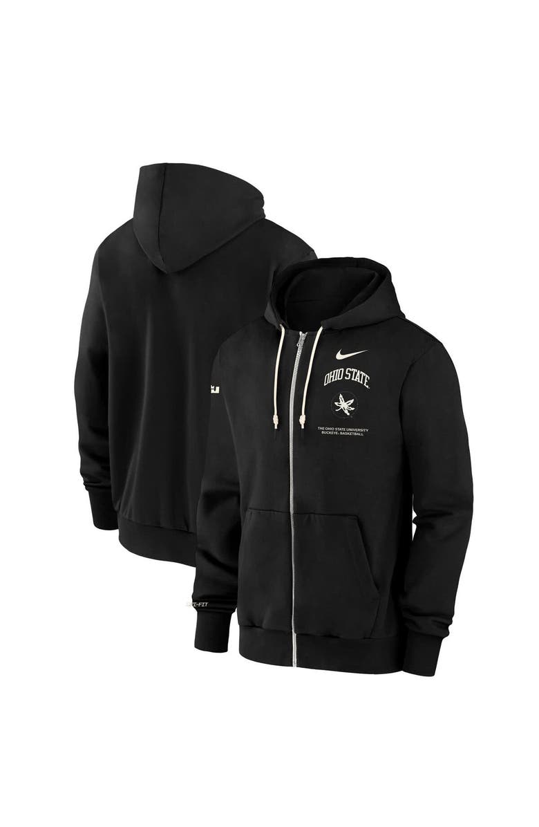 Nike Men's Nike Black Ohio State Buckeyes On-Court Performance Full-Zip Hoodie, Main, color, 