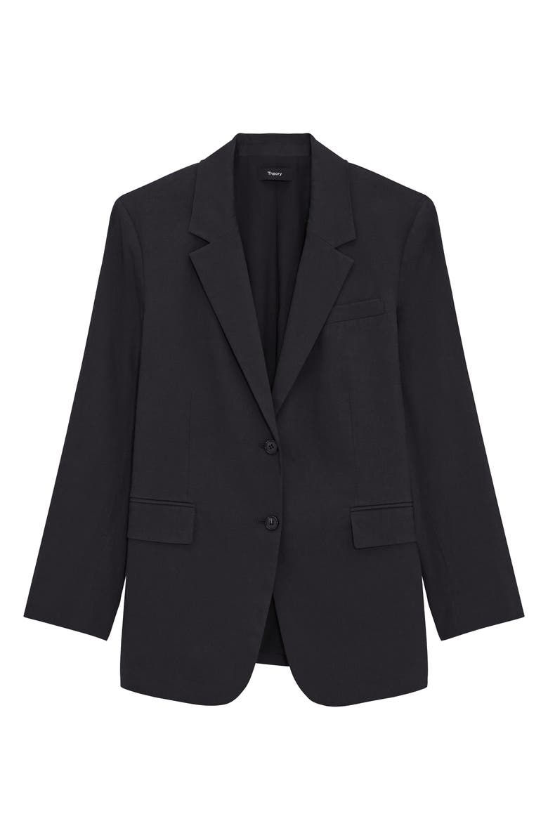 Theory Linen Blend Blazer, Alternate, color, Black