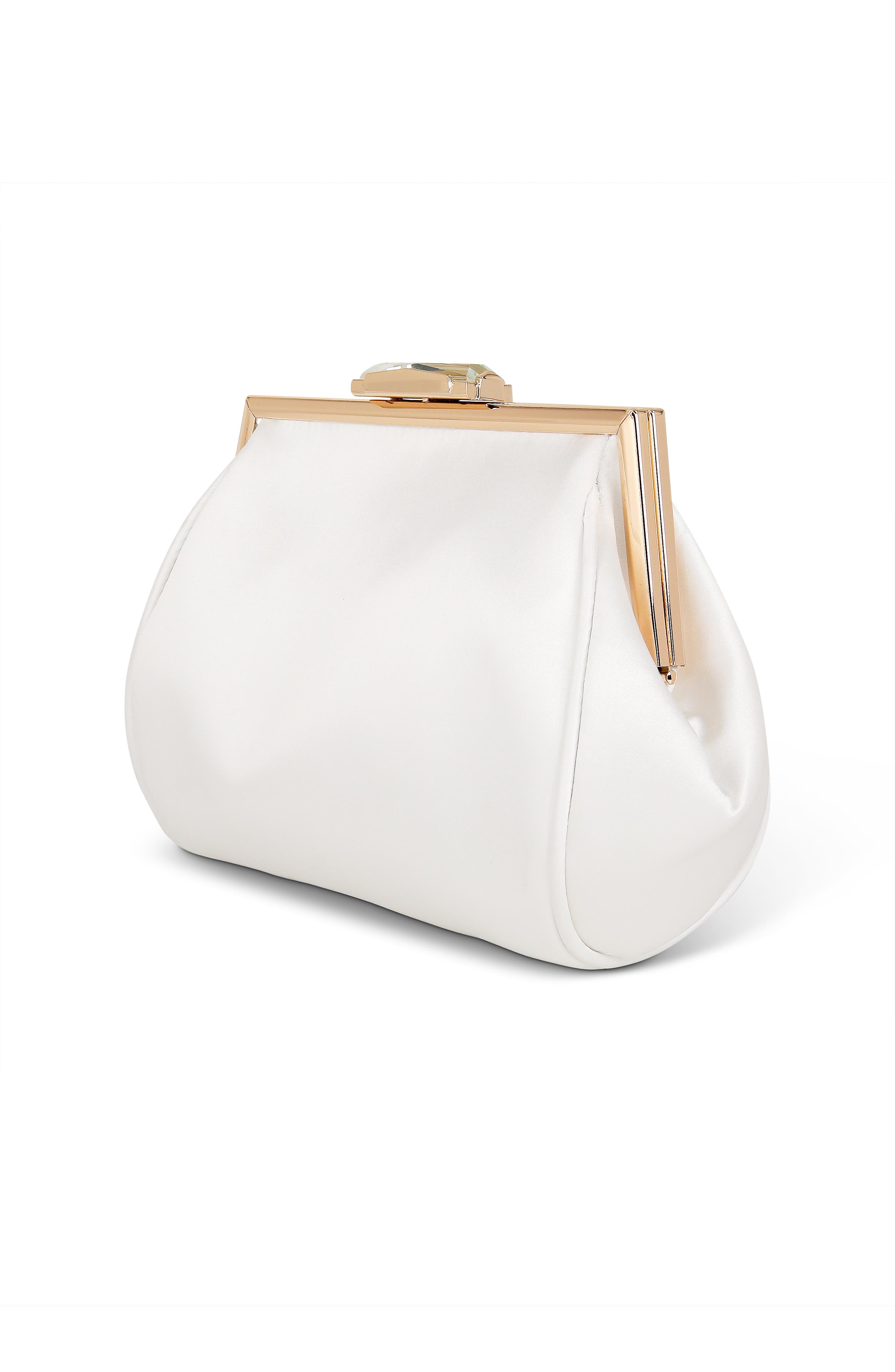 Jewel Badgley Mischka Sky Framed Clutch with Crystal Clasp, Alternate, color, White