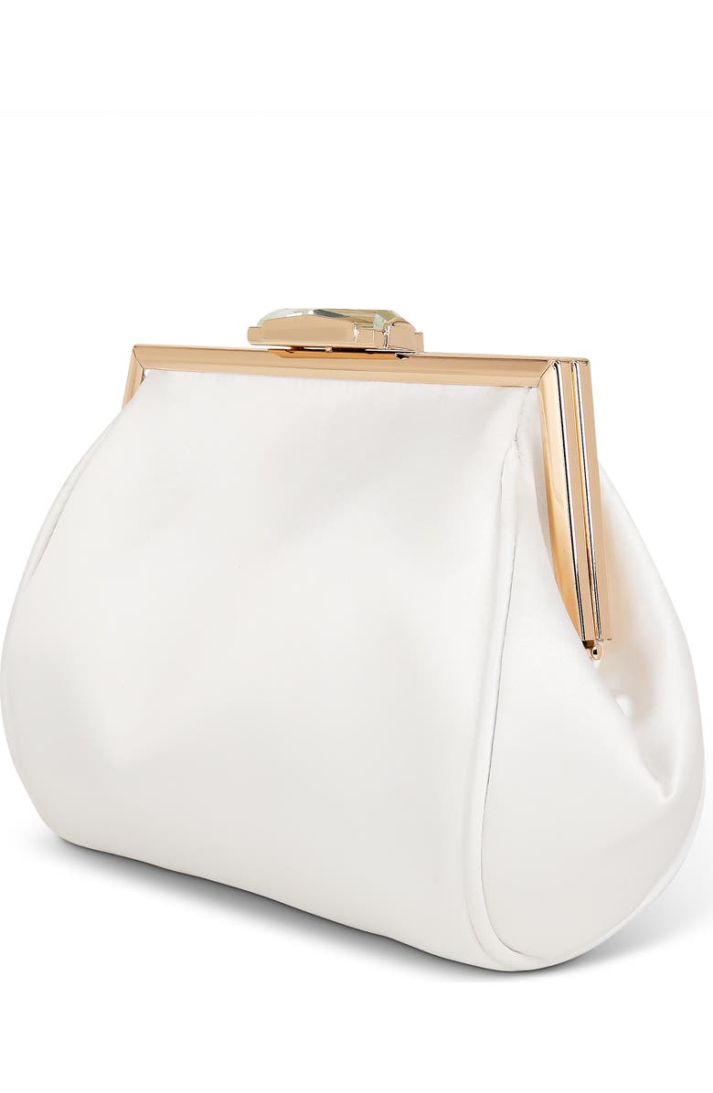 Jewel Badgley Mischka Sky Framed Clutch with Crystal Clasp, Alternate, color, White