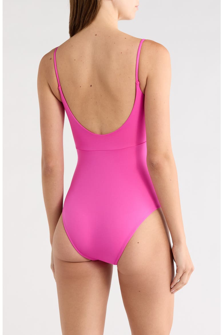 Peak Cutout One-Piece Swimsuit, Alternate, color, HOT PINK
