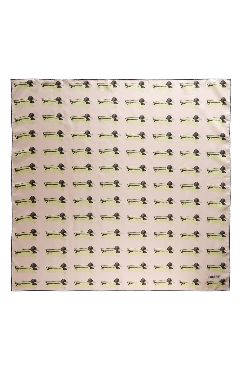 Burberry Duck Print Silk Square Scarf, Main, color,