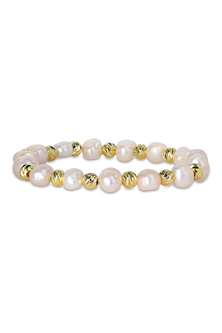 Cultured Pearl Beaded Stretch Bracelet, Main, color, GOLD