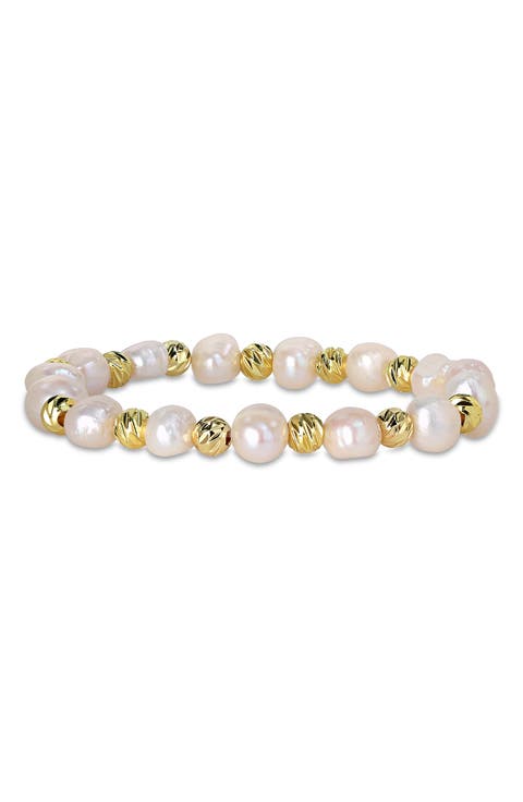 Cultured Pearl Beaded Stretch Bracelet