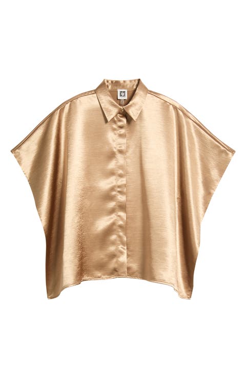 Dolman Sleeve Button Front Shirt