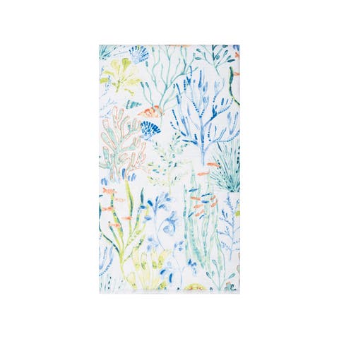 Coralie Sound Marine Watercolor 100% Cotton Printed Dishtowel
