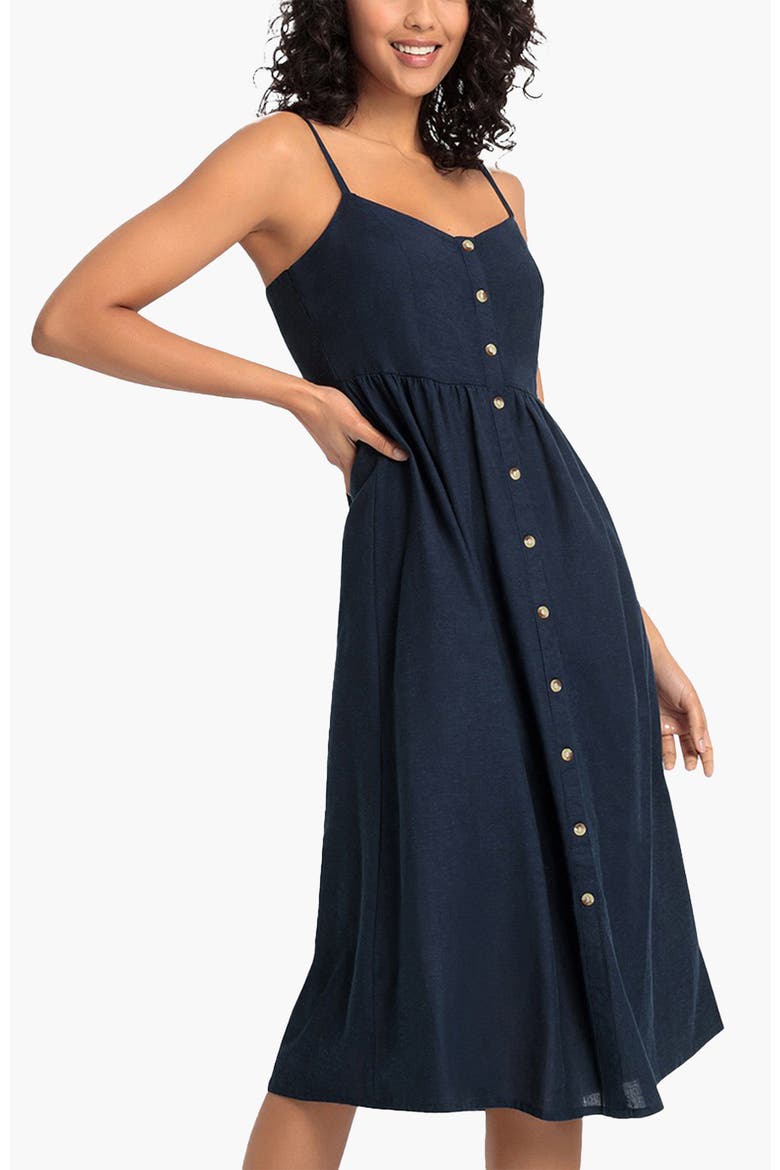 Women's Button Up Panel Dress, Main, color, Navy