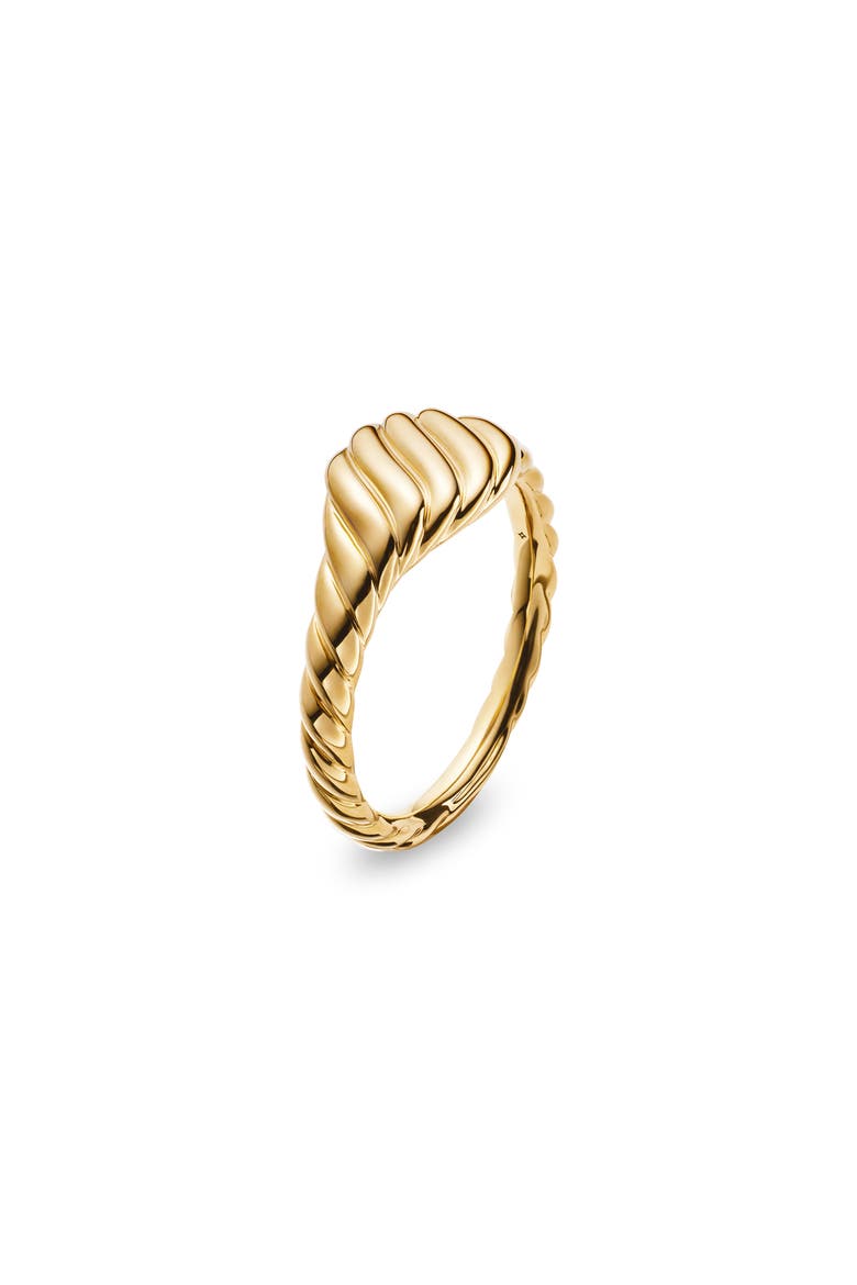 Sculpted Cable Pinky Ring in 18K Yellow Gold, Alternate, color, 18K YELLOW GOLD